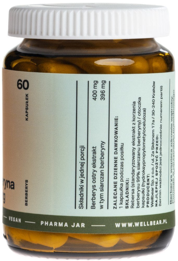 Wellbear Berberskābes (Berberis) 400 mg - 60 kapsulas