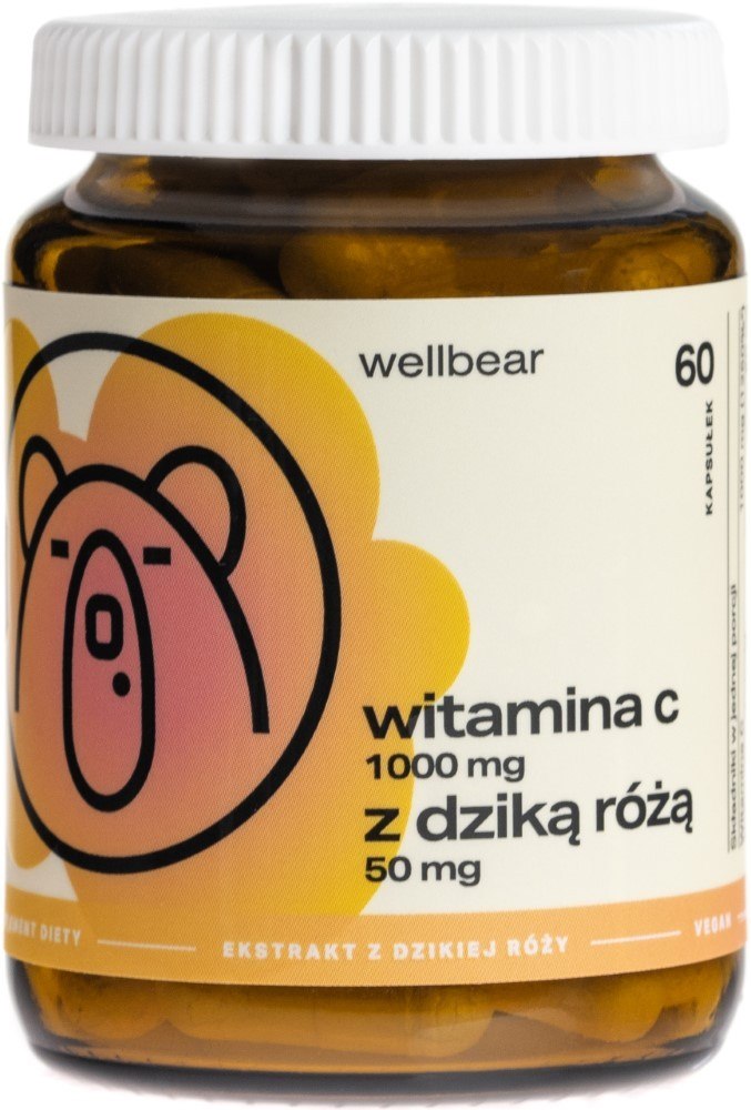 Wellbear C vitamīns ar mežrozītēm 1000 mg – 60 kapsulas