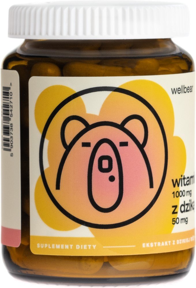 Wellbear C vitamīns ar mežrozītēm 1000 mg – 60 kapsulas