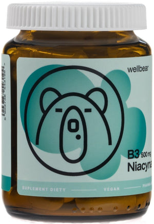 Wellbear B3 vitaminas 500 mg (niacinamīds) - 60 kapsulas