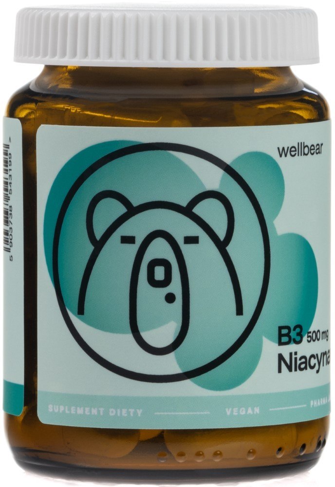 Wellbear B3 vitaminas 500 mg (niacinamīds) - 60 kapsulas