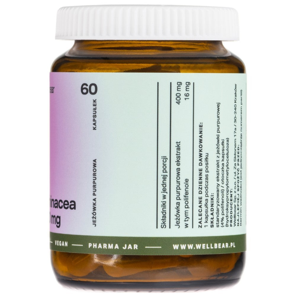 Wellbear Echinacea (Echinacea purpurea) 400 mg – 60 kapsulas