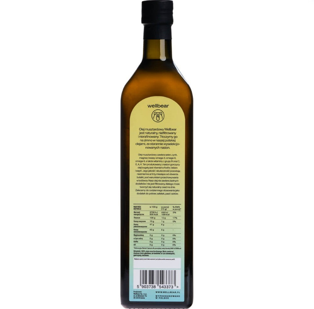 Wellbear aukščiausios kvalitātes sinepju eļļa - 1000 ml