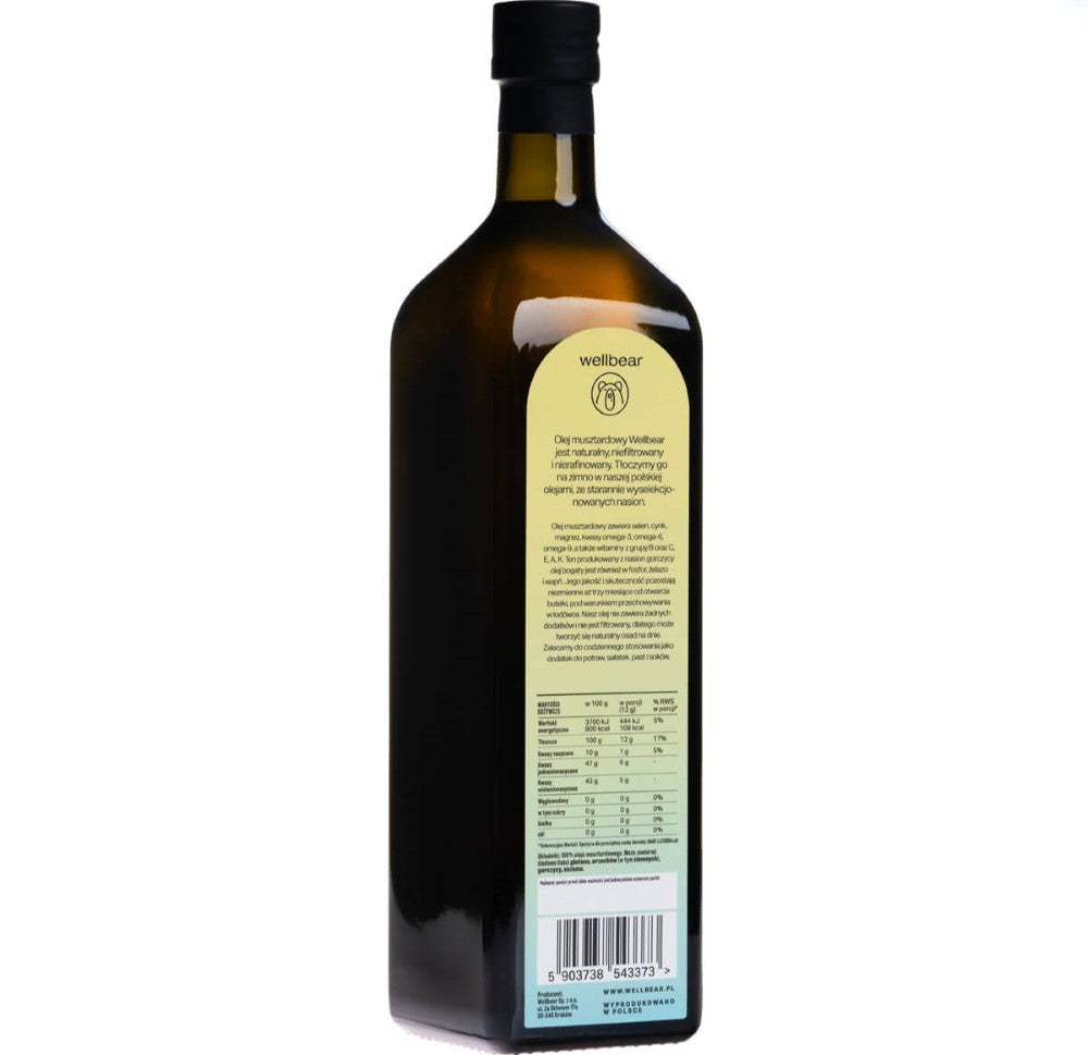 Wellbear aukščiausios kvalitātes sinepju eļļa - 1000 ml