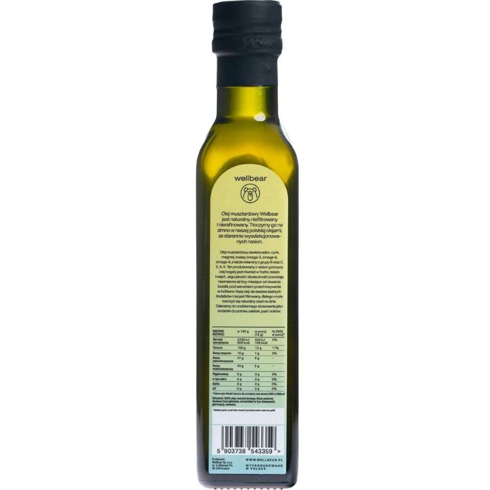 Wellbear aukstākā labuma sinepju eļļa - 250 ml