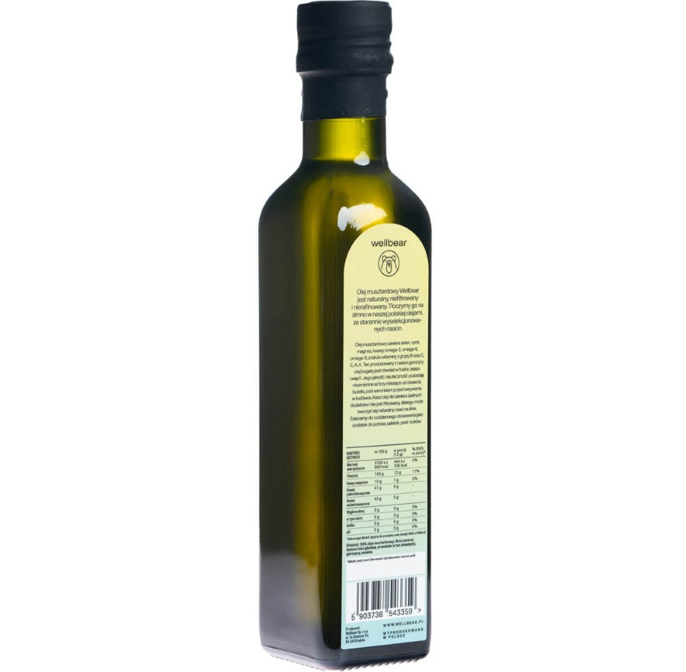 Wellbear aukstākā labuma sinepju eļļa - 250 ml