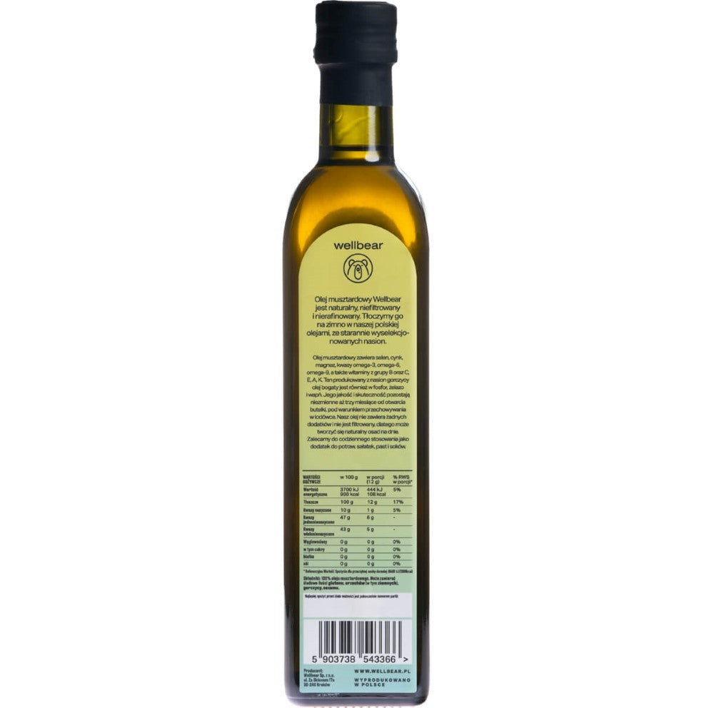 Wellbear auksto spiediena sinepju eļļa - 500 ml