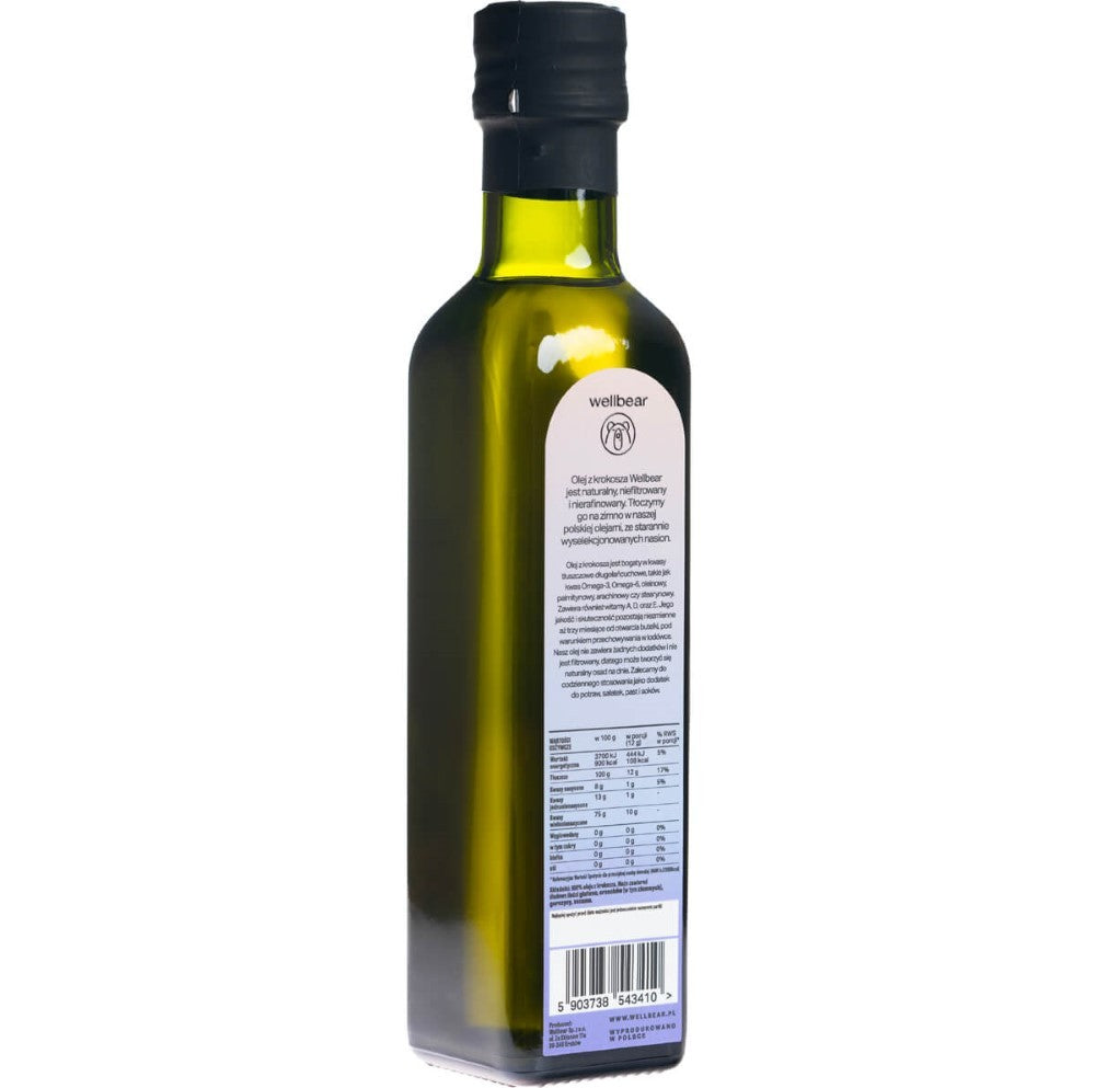 Wellbear aukstā spieduma saflora eļļa - 250 ml