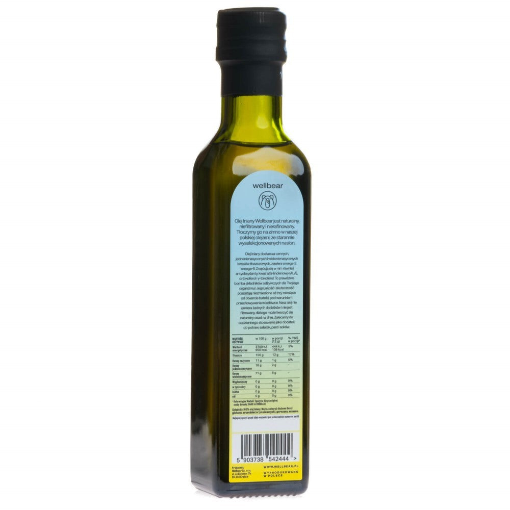 Wellbear aukstā spieduma linsēklu eļļa – 250 ml