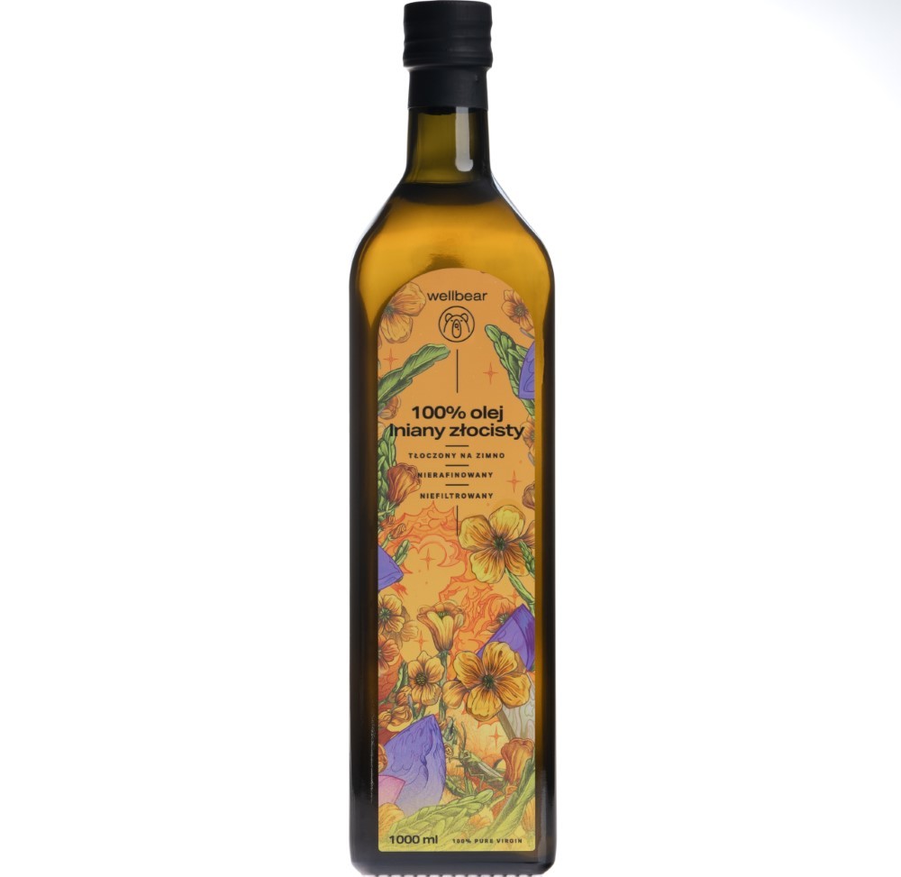 Wellbear aukso šalto spaudimo linsēklu eļļa - 1000 ml