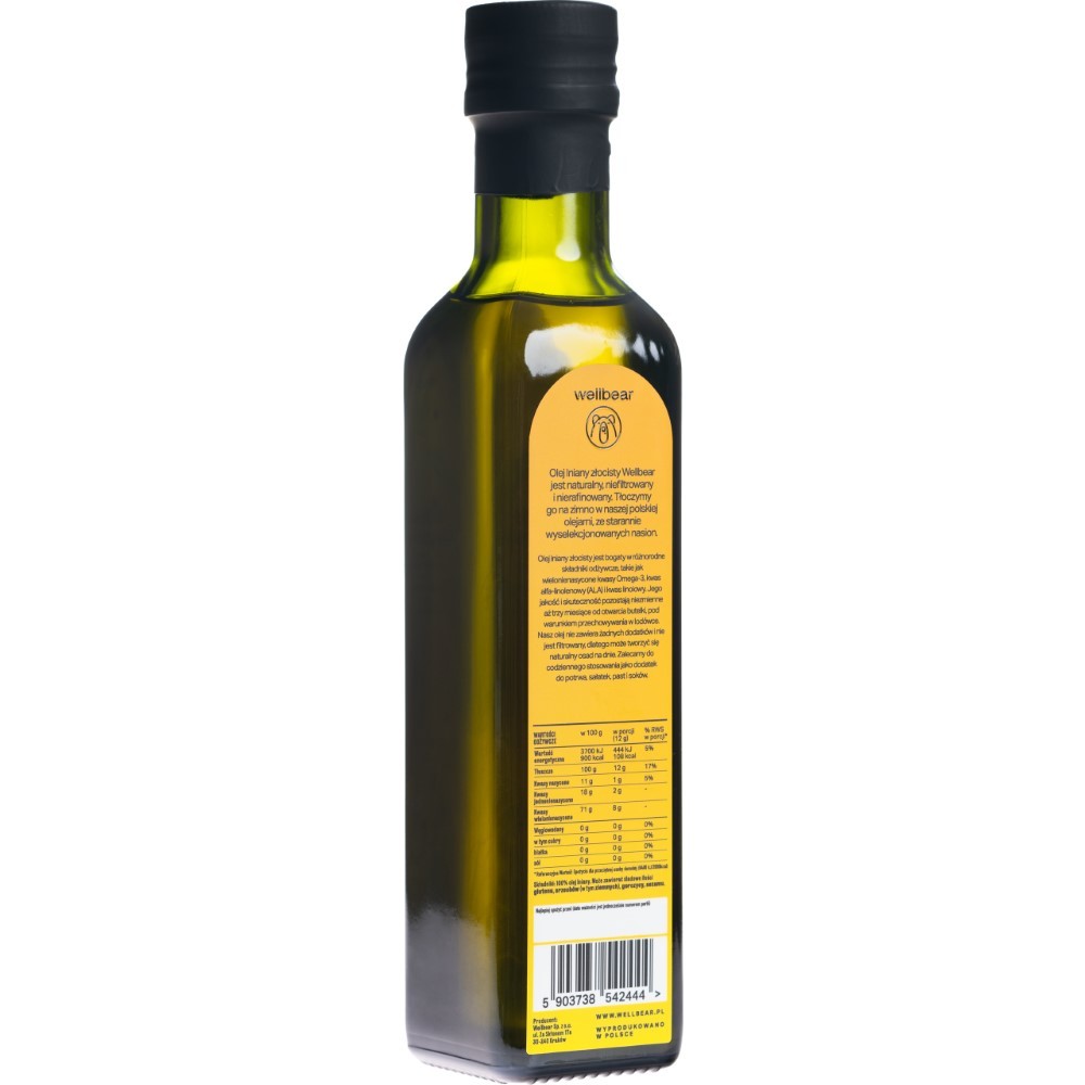 Wellbear Golden aukstā spieduma linsēklu eļļa - 250 ml
