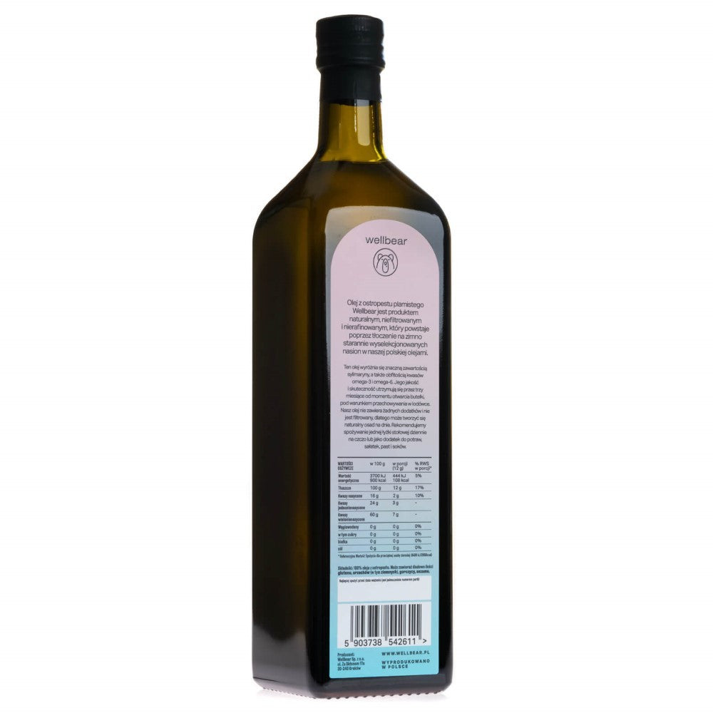 Wellbear auksti spiesta mežrozīšu eļļa - 1000 ml