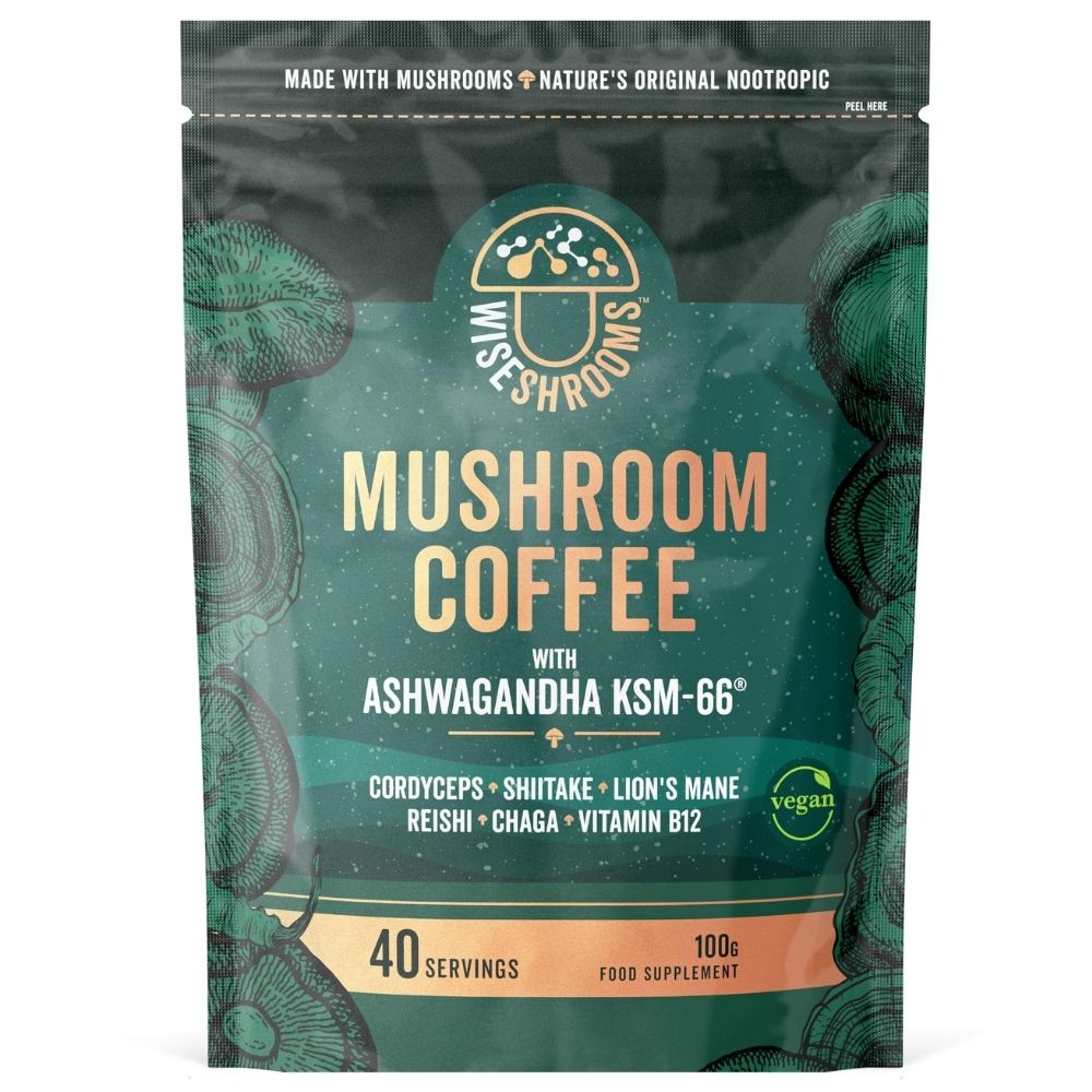 Wiseshrooms sēņu kafija ar ašvagandu KSM-66 - 100 g